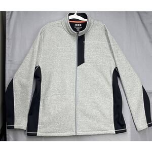 Izod Advantage Performance Jacket Mens Gray Black Full Zip Stretch 2XLT Sporty